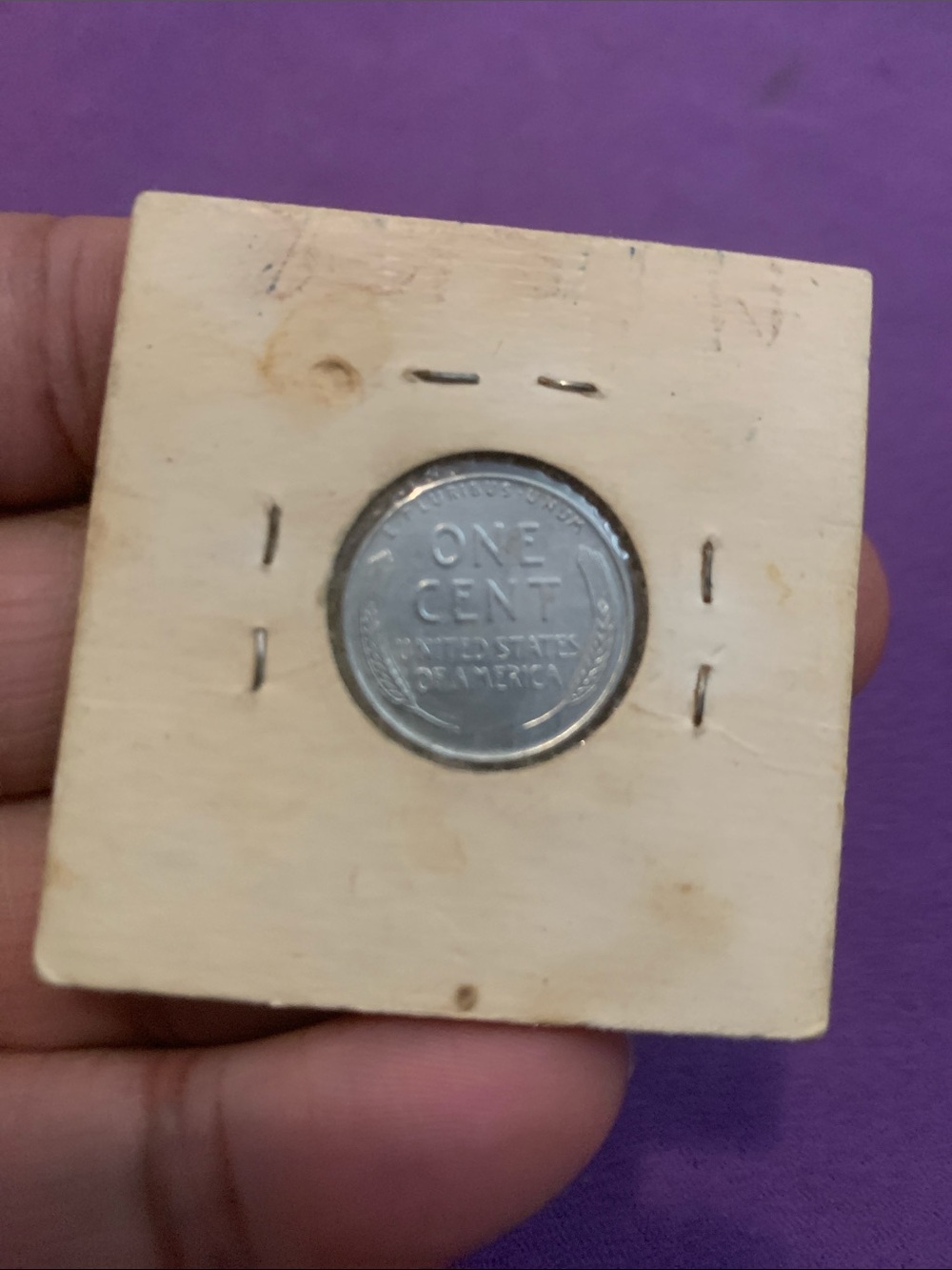 1943 Lincoln Steel Wheat Penny - Silver Tone - Picture 3 of 4